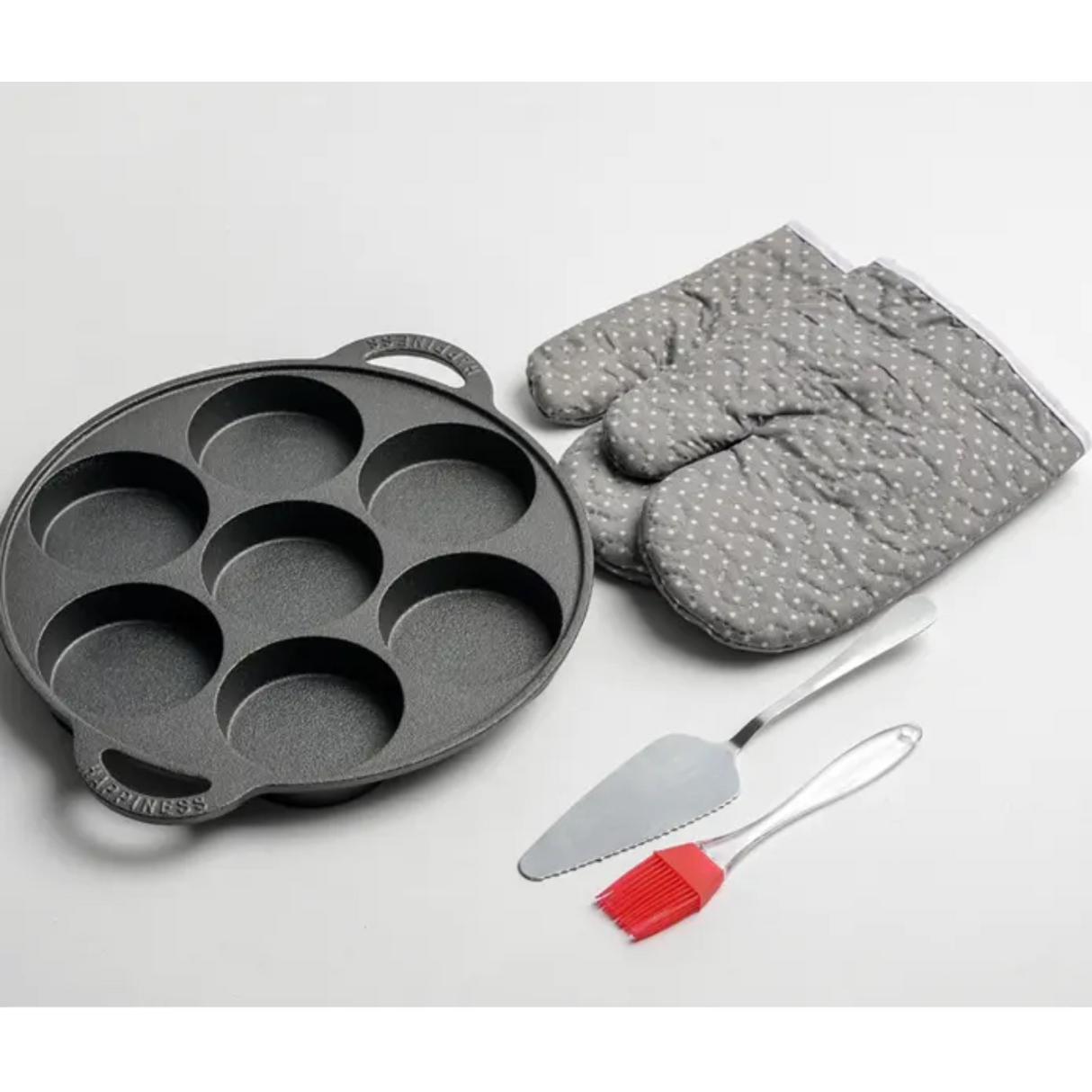 High Quality Die Cast Non Stick Induction 7 Slot Pancake & Cupcake Pan For Gas and Electric Cookers