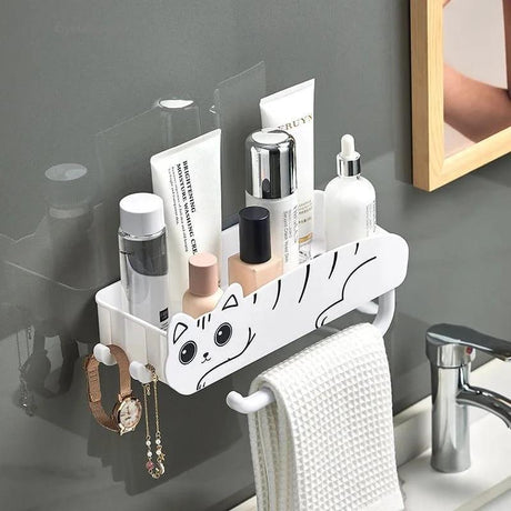 High Quality Durable Plastic Cat Shaped Bathroom Organizer Bathroom organiser Bathroom Accessory Mounts