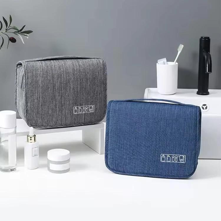 High Quality Foldable Cosmetic Bag | Portable Travel Toiletries Organizer with Hooks - Black, Blue, Grey Packing Organizers Cosmetic & Toiletry Bags