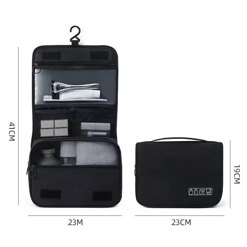 High Quality Foldable Cosmetic Bag | Portable Travel Toiletries Organizer with Hooks - Black, Blue, Grey Packing Organizers Cosmetic & Toiletry Bags