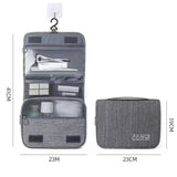 High Quality Foldable Cosmetic Bag | Portable Travel Toiletries Organizer with Hooks - Black, Blue, Grey Packing Organizers Cosmetic & Toiletry Bags