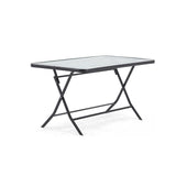 High Quality Foldable Outdoor Dining Table with Glass Top Portable and Stylish Furniture
