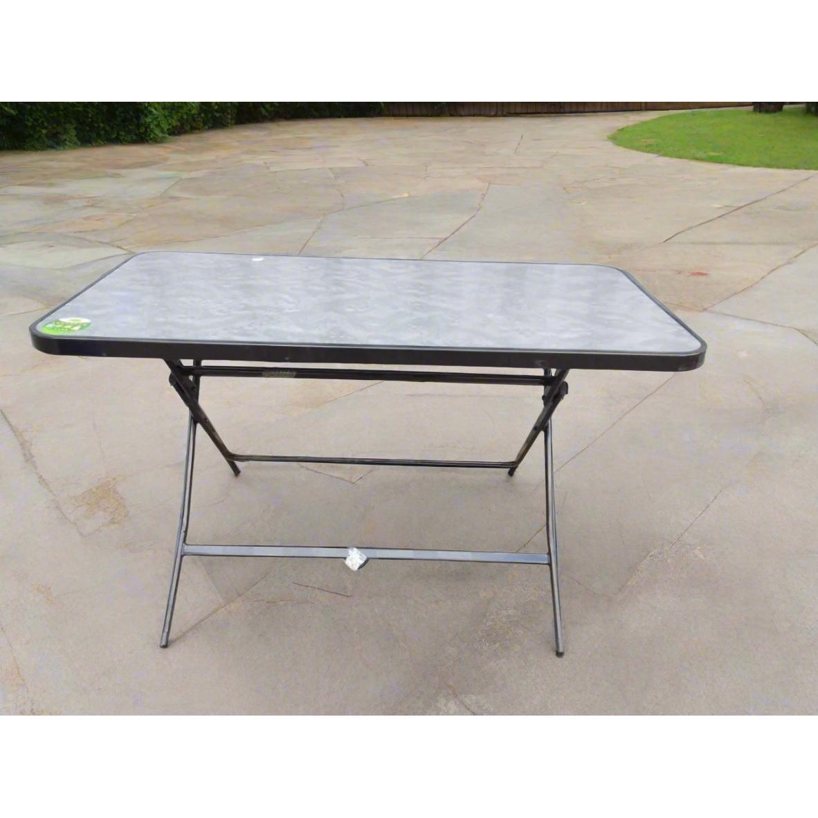 High Quality Foldable Outdoor Dining Table with Glass Top Portable and Stylish Furniture