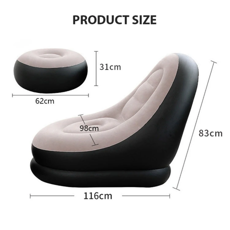 High Quality Inflatable Lazy Sofa with Foot Step & Free Pump
