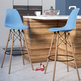 High Quality Modern Scandinavian Restaurant Stool Seat with Wooden Legs