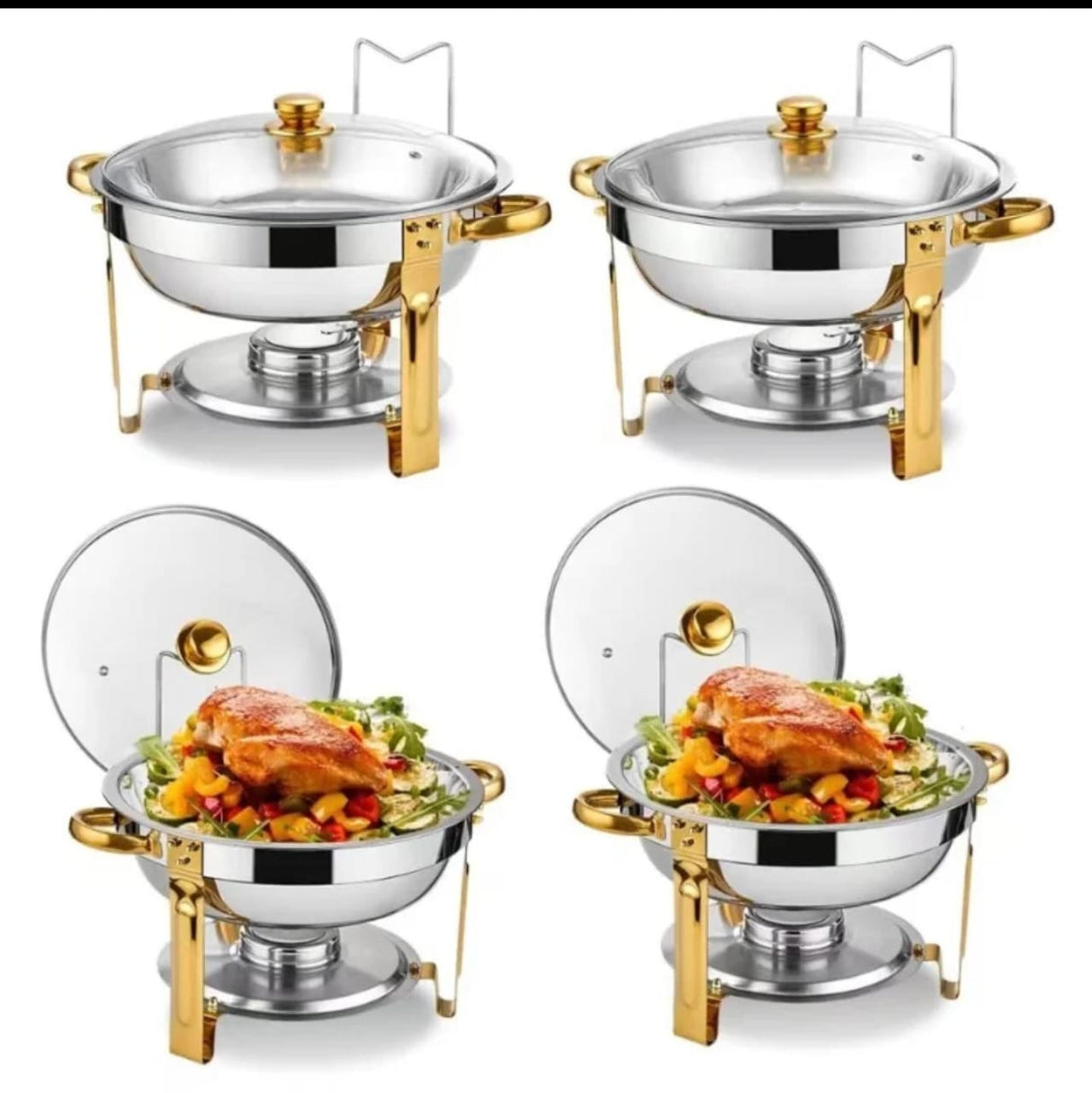 High Quality Modern Stainless Steel Chafing Dish with Lid Rest 4.5L