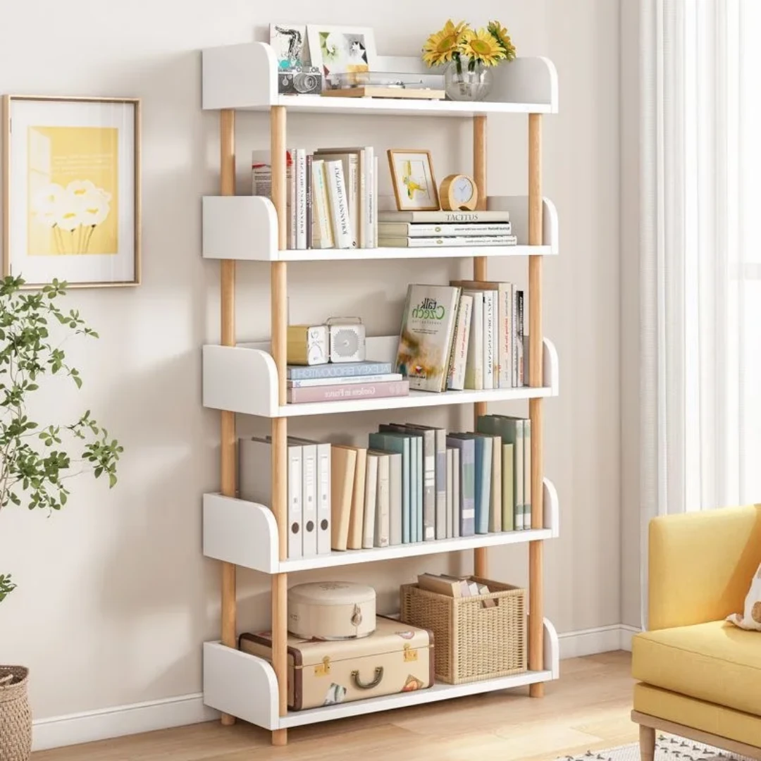 High Quality Multi Purpose Bamboo Bookshelf with Drawer Office furniture Rack Bookcases & Shelves