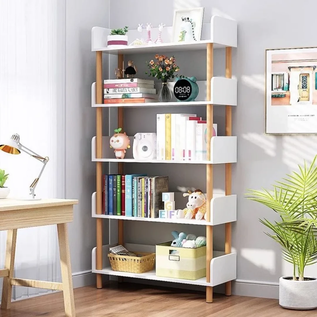 High Quality Multi Purpose Bamboo Bookshelf with Drawer Office furniture Rack Bookcases & Shelves