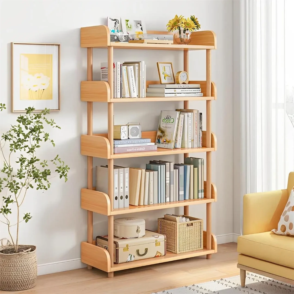 High Quality Multi Purpose Bamboo Bookshelf with Drawer Office furniture Rack Bookcases & Shelves