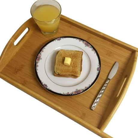High Quality Multifunctional Bamboo Serving Trays Set 3 Piece Set for Coffee Dinner & Hotel Use
