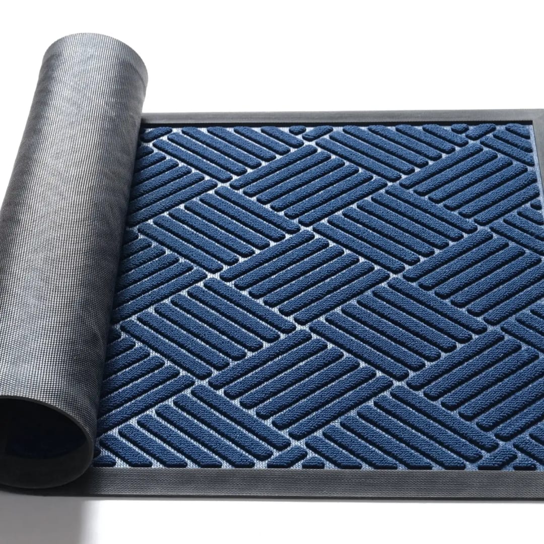 High Quality Non Slip Wear Resistant Rubber Doormat Dirt Trapping Rug 45x75cm