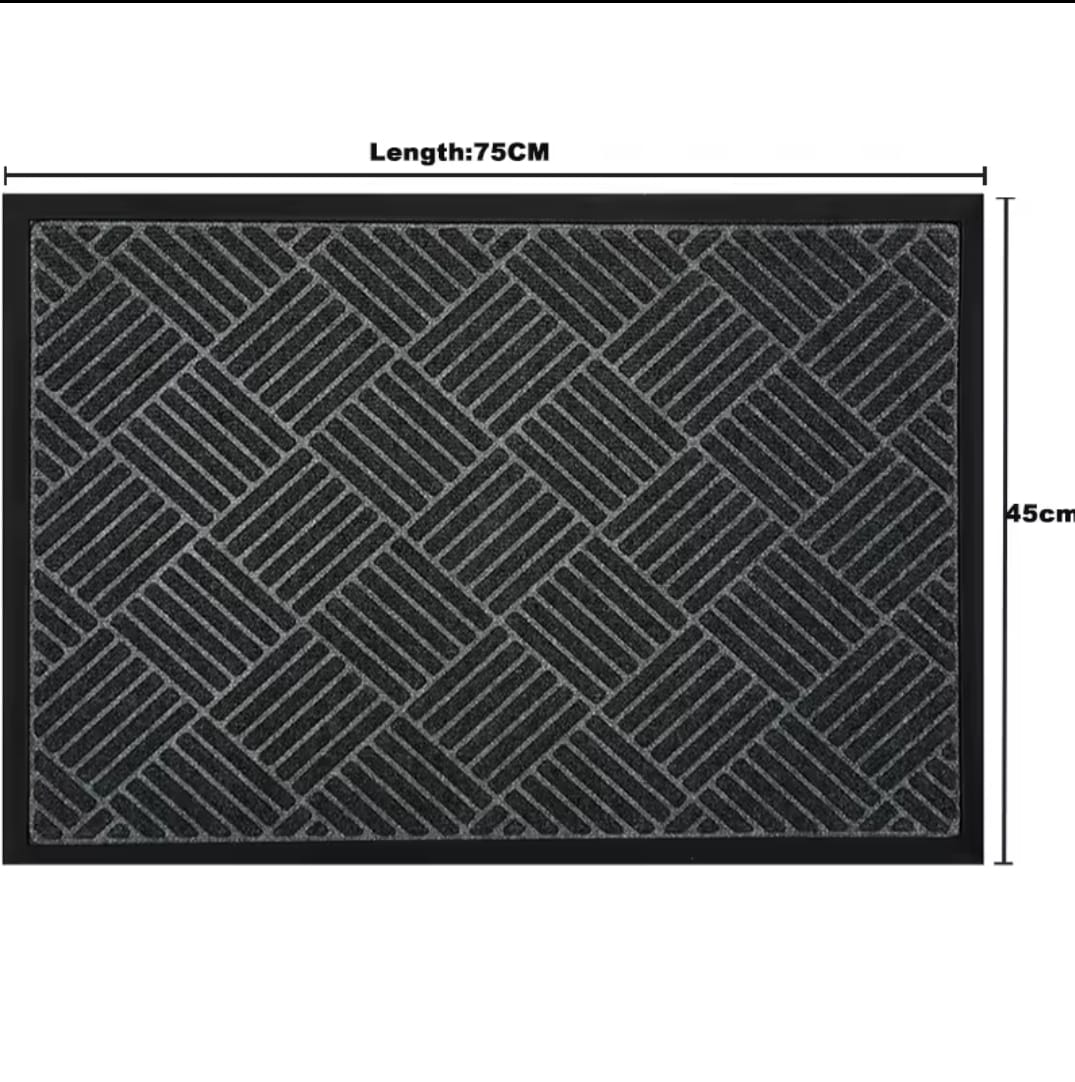High Quality Non Slip Wear Resistant Rubber Doormat Dirt Trapping Rug 45x75cm