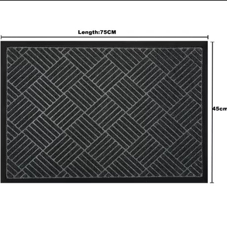 High Quality Non Slip Wear Resistant Rubber Doormat Dirt Trapping Rug 45x75cm