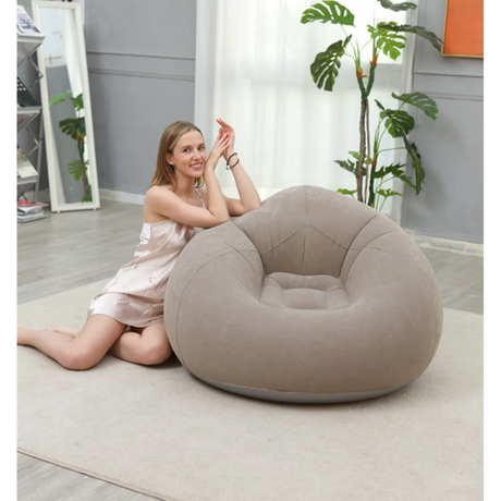 High Quality PVC with plush covering Inflatable Lazy Sofa