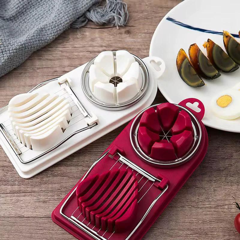 High Quality Plastic 2in1 Egg Slicer with Stainless Steel Cutting Wedges Small Kitchen Appliances Kitchen Appliances