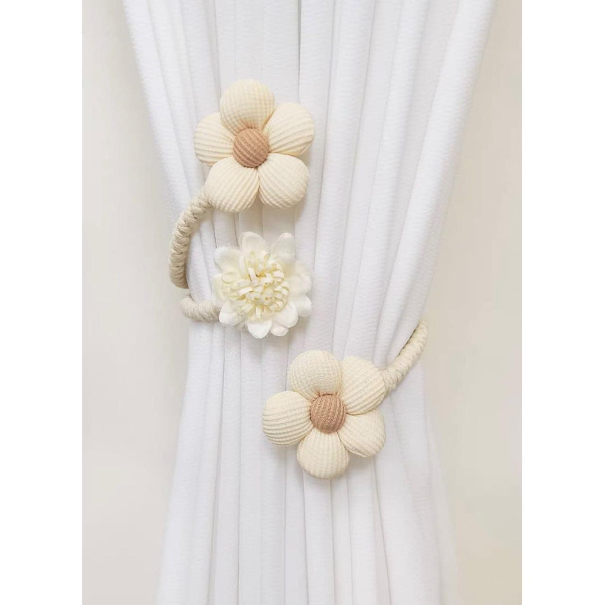 High Quality Polyester Flower Curtain Tieback – Elastic Holder Hook Buckle Clip, Decorative Home Accessory