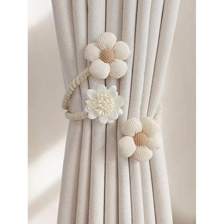 High Quality Polyester Flower Curtain Tieback – Elastic Holder Hook Buckle Clip, Decorative Home Accessory