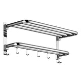 High Quality Stainless Steel Bath Towel Rack with Shelf 60cm Wall Mounted Bathroom Organizer