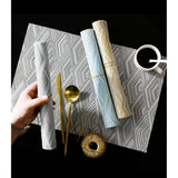 High Quality Table Mats Set of 6 in Grey Blue and Gold