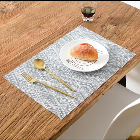 High Quality Table Mats Set of 6 in Grey Blue and Gold