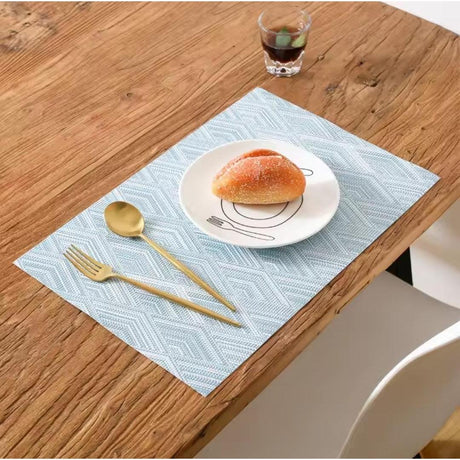 High Quality Table Mats Set of 6 in Grey Blue and Gold