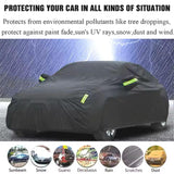 High Quality Universal Black Car Cover with Inner Fleece and Side Reflectors