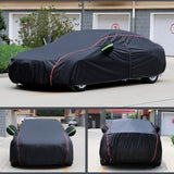 High Quality Universal Black Car Cover with Inner Fleece and Side Reflectors