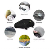 High Quality Universal Black Car Cover with Inner Fleece and Side Reflectors