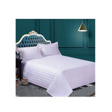 High Quality White Striped Cotton Bedsheets Set | 6x6 Size | Includes 2 Bedsheets & 2 Pillowcases
