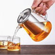 High Temperature Resistant Borosilicate Glass Infusion Teapot with Stainless Steel Strainer.