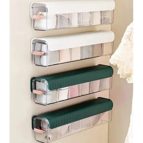 Home Wall Hanging Transparent Socks & Underwear Separator Storage Organizer