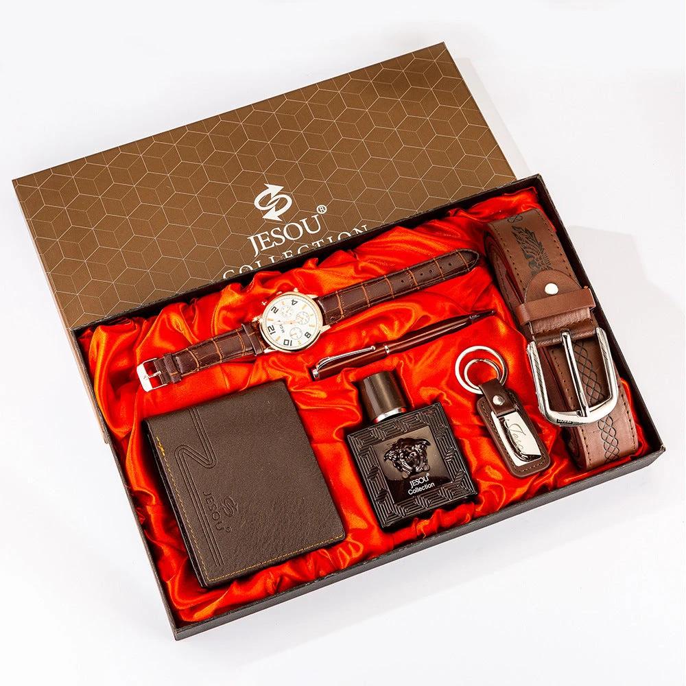 Hot Fashion Men’s Gift Set | Watch, Wallet, Perfume, Belt, Pen & Keyholder Accessories Outfit Sets