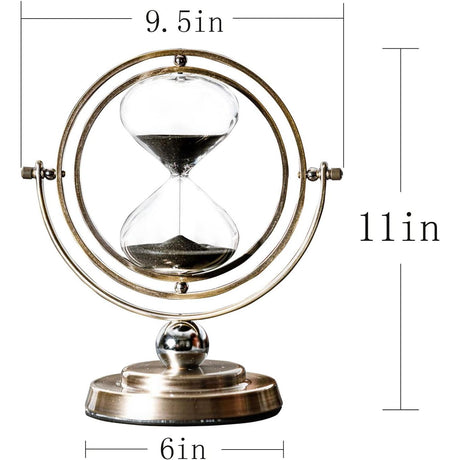 Hourglass Timer - 30-Minute Nordic Design | Vintage Home Décor | Rotating Metal Sand Timer
