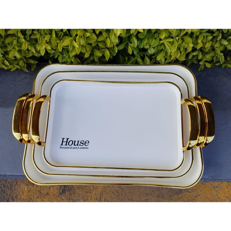 House Household and Aesthetic" Luxurious 3-Piece Tray Set