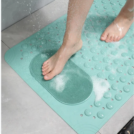 Furaha finds bathroom mat.