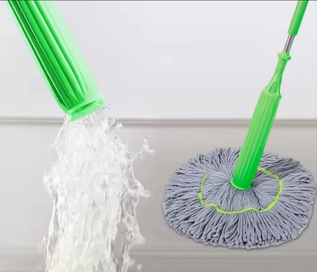 360 degrees Rotating Self Wringing Bamboo Twist Mop Microfiber, Retractable & No Bend Design- Furaha Finds Kenya
