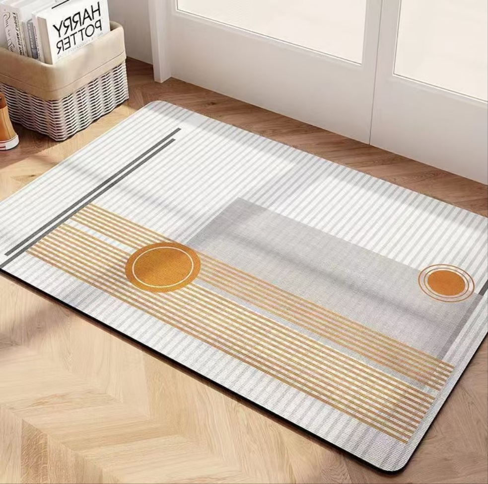 Geometric Pattern Anti Slip Door Bath Mat 50x80cm