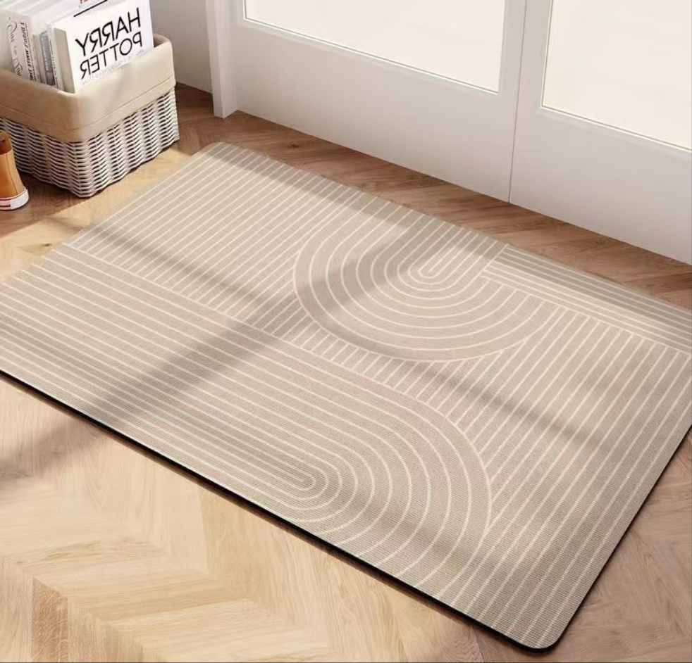 Geometric Pattern Anti Slip Door Bath Mat 50x80cm