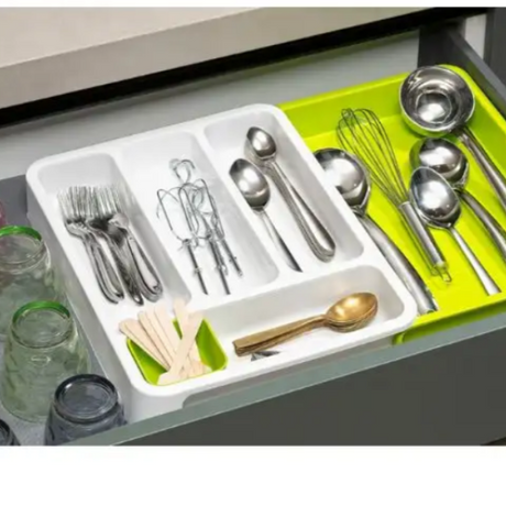 Expandable Cutlery Tray Adjustable Drawer Organizer Plastic Material- Furaha Finds Kenya
