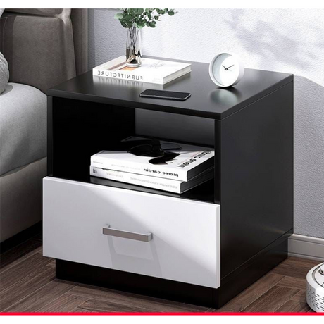 Minimalist Wooden Bedside Table with Drawer Compact & Functional Storage