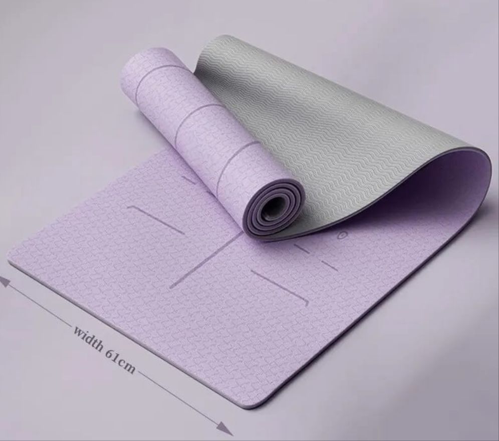 Furaha Finds 8mm thickened nonslip yoga mat for yoga, Pilates, and fitness. Size 183 x 61 x 0.8 cm, available in peach and green. Comfortable, durable, and easy to clean.