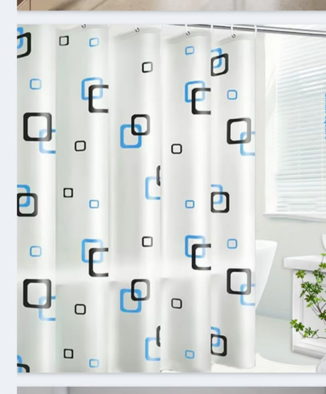 Furaha Finds shower curtains with hooks.