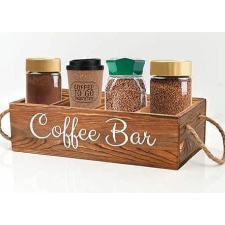 Wooden Coffee & Tea Organizer Elegant Storage For Tea Bags Coffee Pods & Condiments- Furaha Finds Kenya