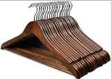 10pcs Wooden Clothes Hangers Heavy Duty Non-Slip Wardrobe Organizer