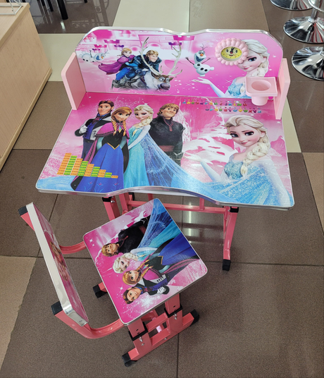Frozen Themed Kids Study Desk and Chair Set with Storage