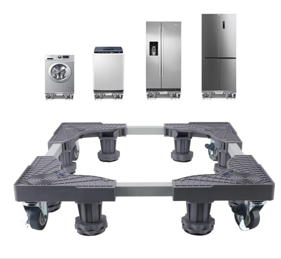Heavy Duty Adjustable Appliance Base with Double Wheels and Brake Lock