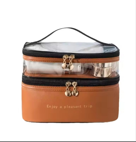 Compact Travel Toiletries and Makeup Bag Multi-Compartment Cosmetic Organizer