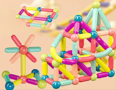 Furaha Finds Educational Magnetic Balls and Sticks Building Set Large Magnetic Building Blocks for Kids, Perfect Birthday Gift