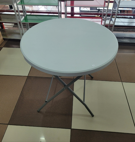 Foldable Round Multipurpose Plastic Table with Steel Frame