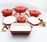 Original Heavy Duty Enamel Cast Iron 11pcs Cookware Set S JADE